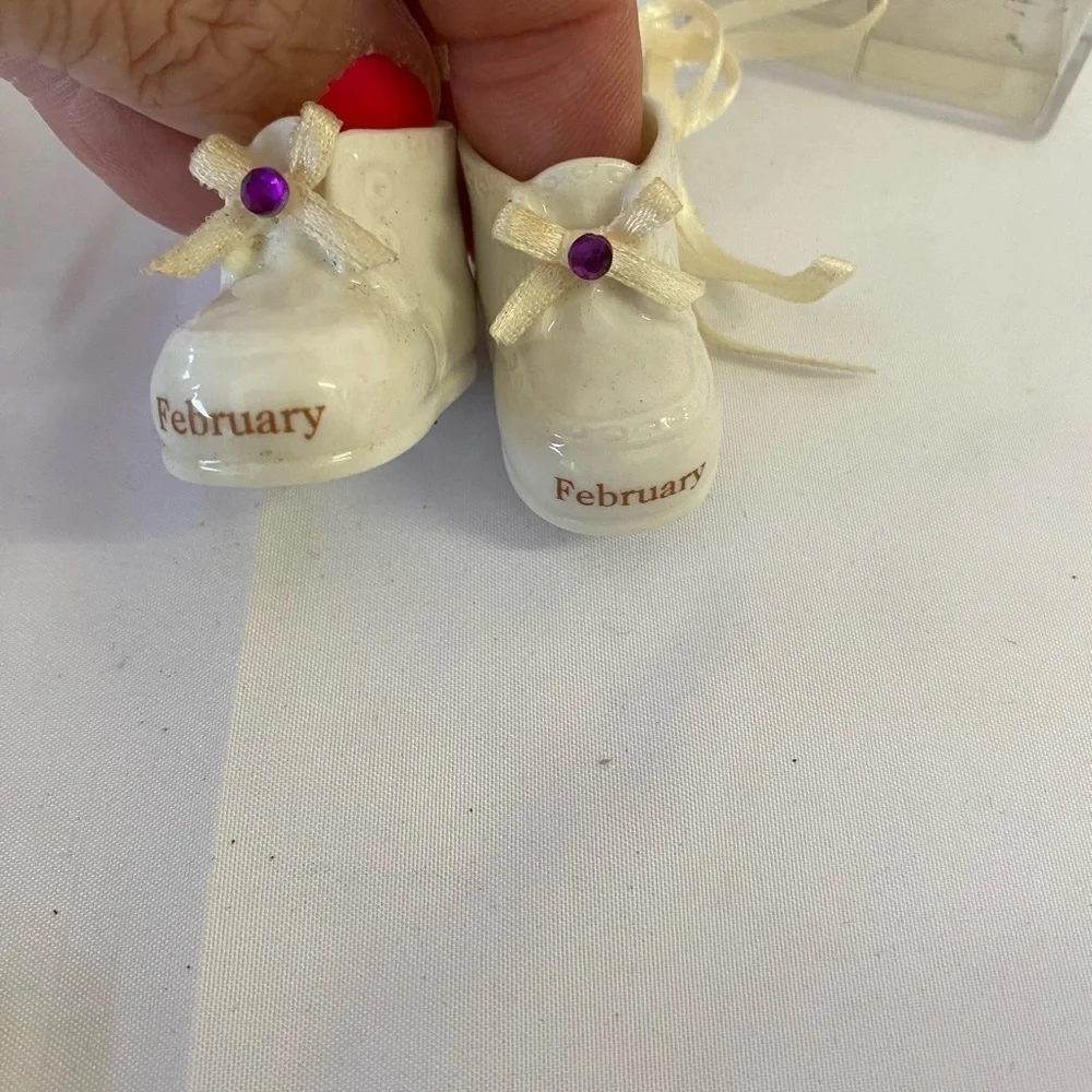 February Birthstone Baby Booties Ornament (DY)